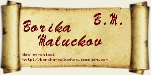 Borika Maluckov vizit kartica